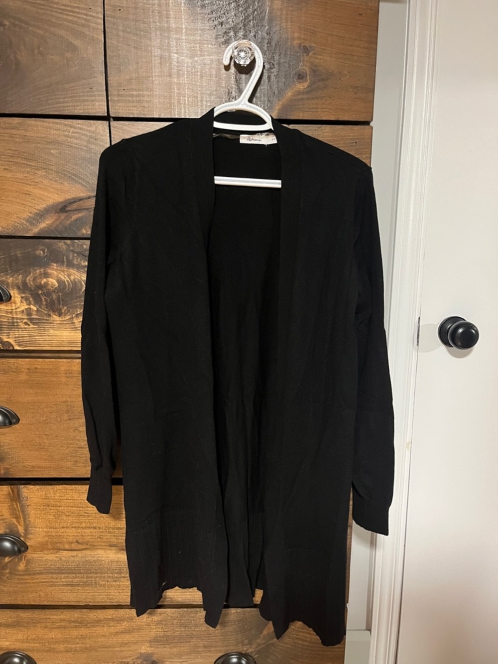 Reitmans Black Open-Front Long Cardigan
